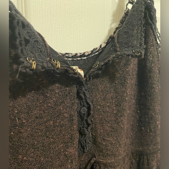 Free People Spaghetti Strap Crochet Hem Mini Dress - Picture 6 of 6